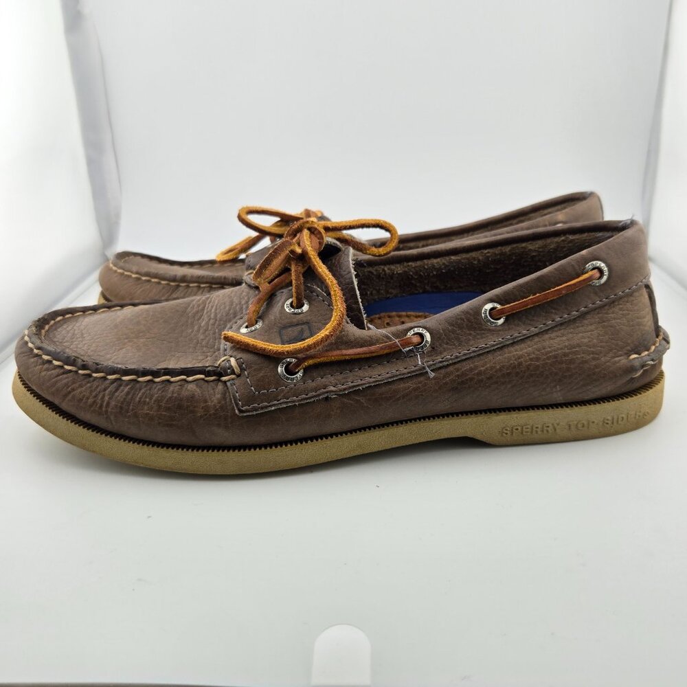Sperry Top-Sider Men's Brown Leather Boat Loafers Size 8M - Picture 3 of 16